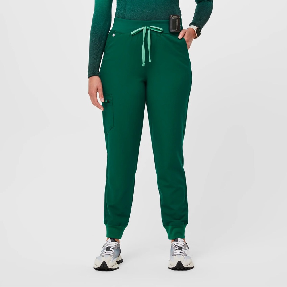 FIGS Zamora High Waisted 2.0 Jogger Scrub Pants (Hunter Green)